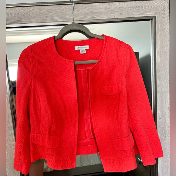 Liz Claiborne coral colored short jacket - Picture 1 of 5